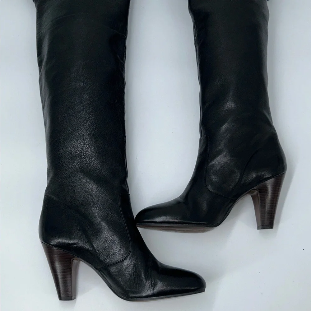 ASH Black Leather Knee-High Heeled Boots Women’s EU 39 / US 8–8.5